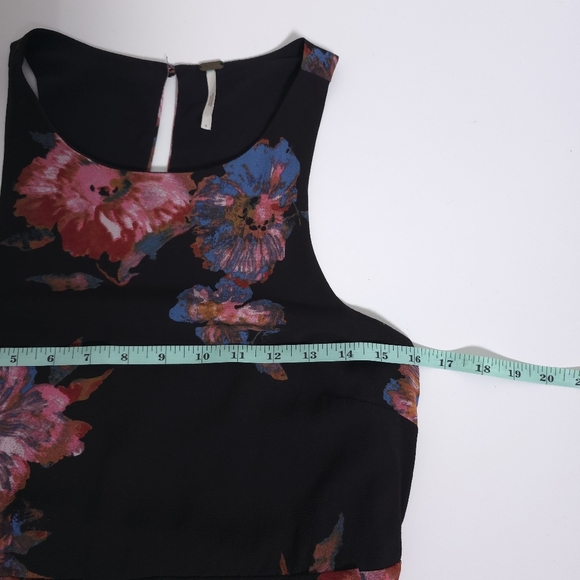 Free People Flutterby Floral Print Dress Black Twilight Combo Size 4 - Picture 6 of 12